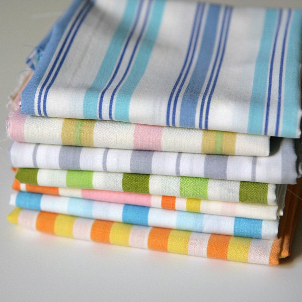 Vintage Sheet Fat Quarter Bundle - Stripes