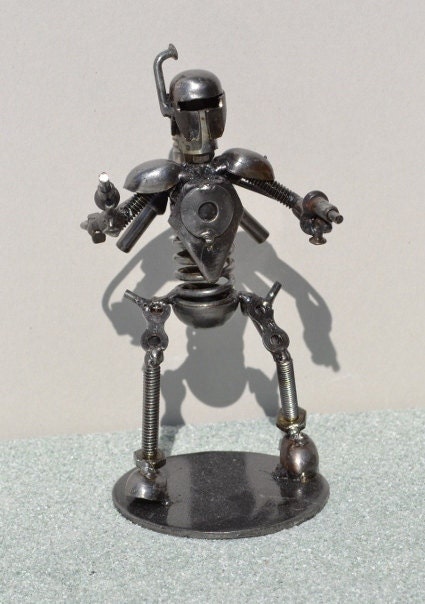 Hand Made BOBA FETT 7 inches Recycled Scrap Metal - Star Wars