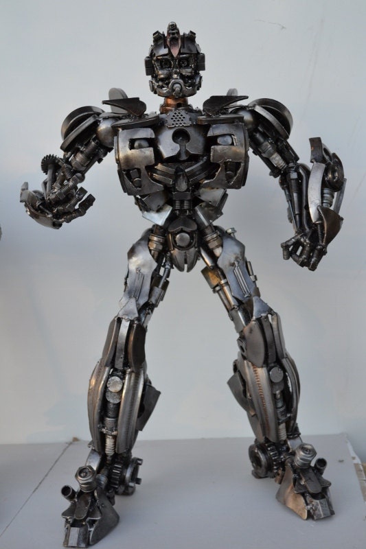 Hand Made BUMBLEBEE TRANSFORMERS 1.5 FEET Recycled Scrap Metal