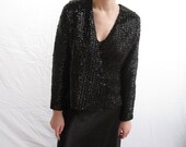 vtg GOTH club kid 1970s sequin jacket. GLAM.