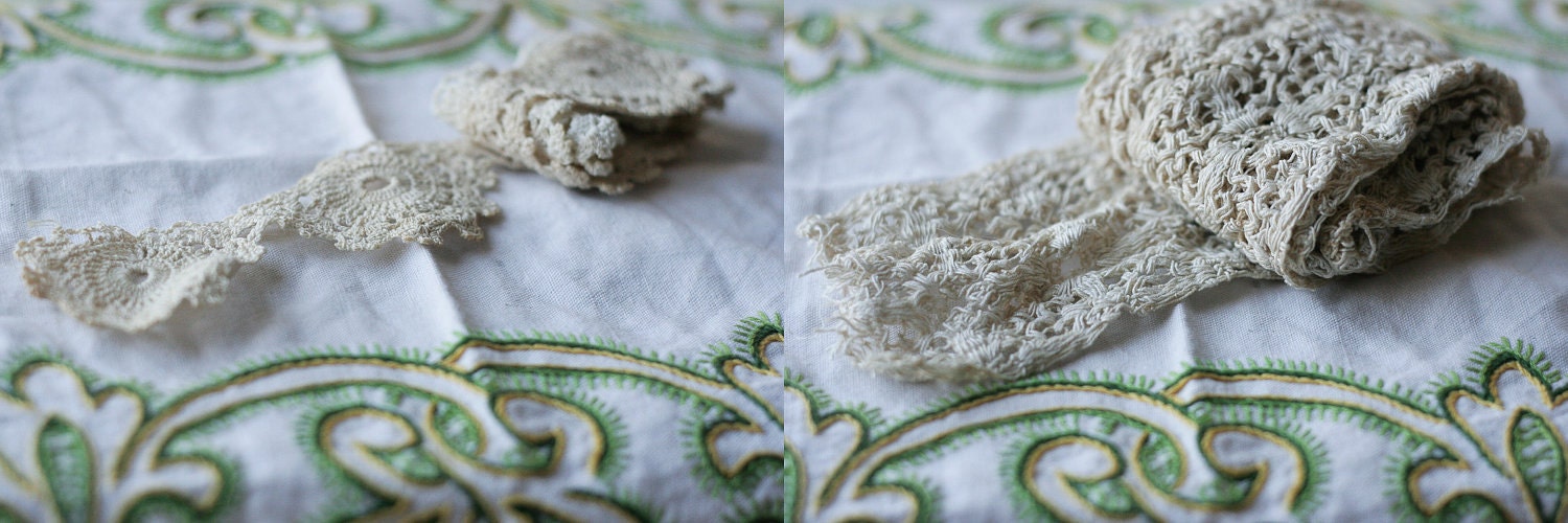 SALE 15% off Vintage French Trim Sampler D - 5 lengths of trim