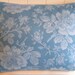 Diamond Quilted Cushion Cover, Pillow Cover - Enchanted Rose Print in Cornflower Blue & Vanilla Stripe