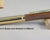 Bullet Pencil Handmade replica 30 cal Gold and Walnut