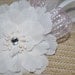 Baby Headband - Vintage Inspired - Newborn Headband - Infant Headbands - White Flower on Skinny Elastic Headband