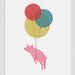 Illustration. Flying pig