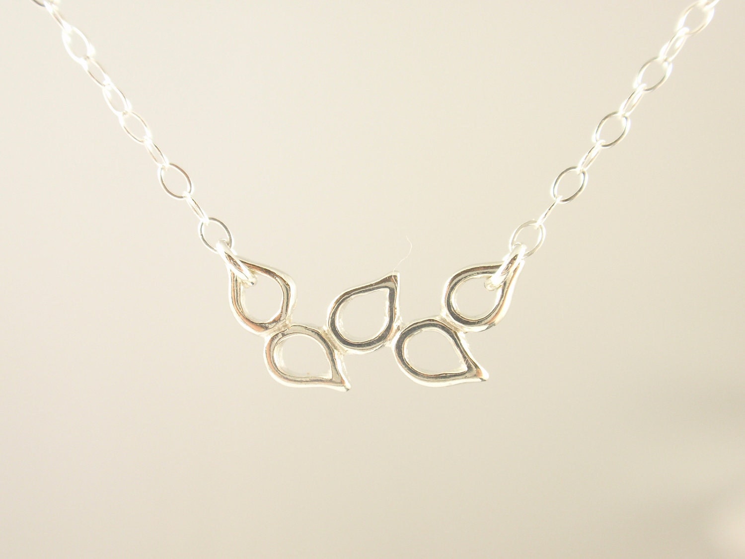 Olive branch  Sterling silver necklace-simple everyday jewelry
