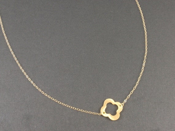 Clover 14K gold filled necklace-simple everyday jewelry