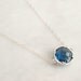 Royal blue bezel Sterling silver necklace-simple everyday jewelry