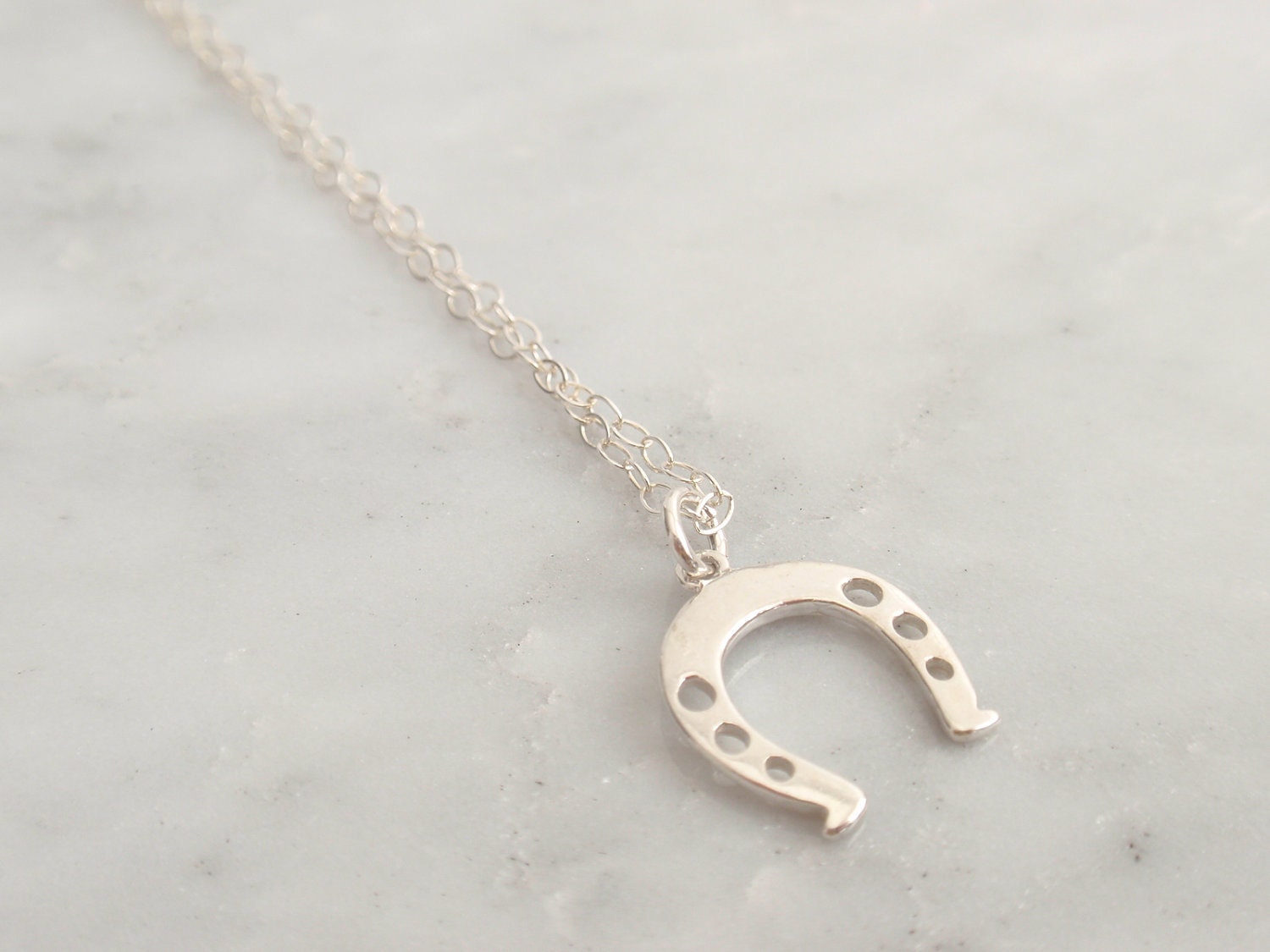Horseshoe Sterling silver necklace-simple everyday jewelry