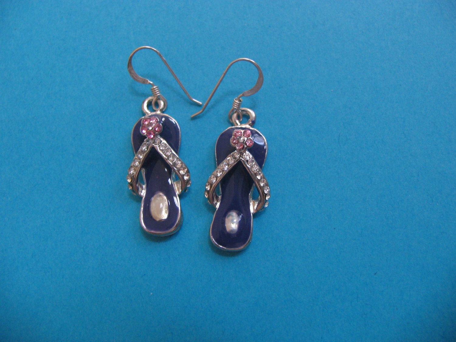 Purple Flip Flop Charm Earrings