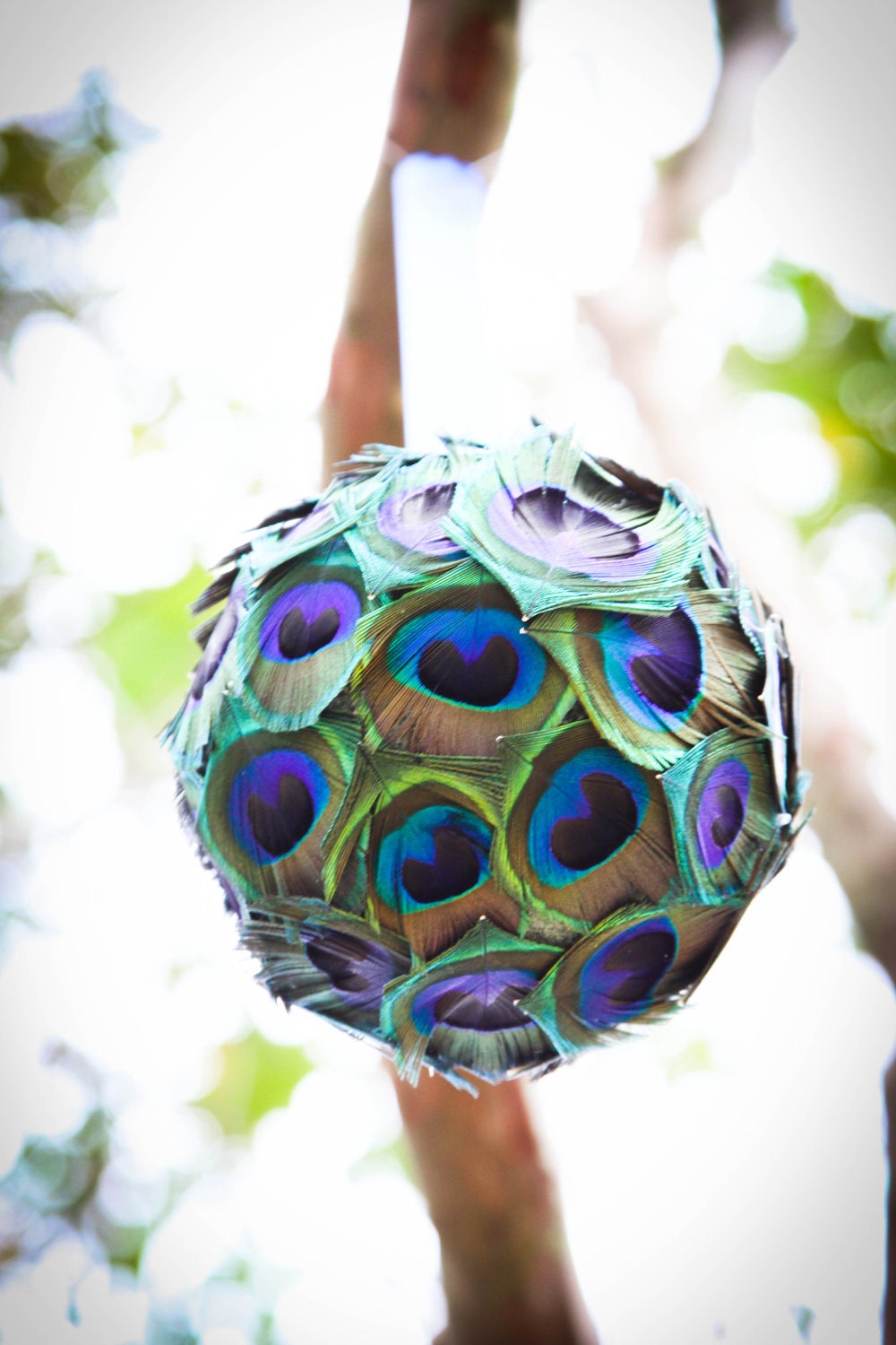 Peacock Wedding, Peacock Pomander/Kissing Ball set of 6