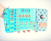 Hawaiian Zipper Pouch, Tropical Zipper Pouch, Blue Orange Zipper Pouch