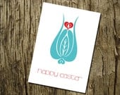 Easter Card with Tulip - Printable - Folk motif - Spring