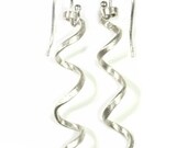 Silver Spiral Earrings, Sterling Silver, Spiral Earrings, Long Earrings, Twist Earrings, Bridal Earrings, Wedding Earrings, Mothers Day Gift