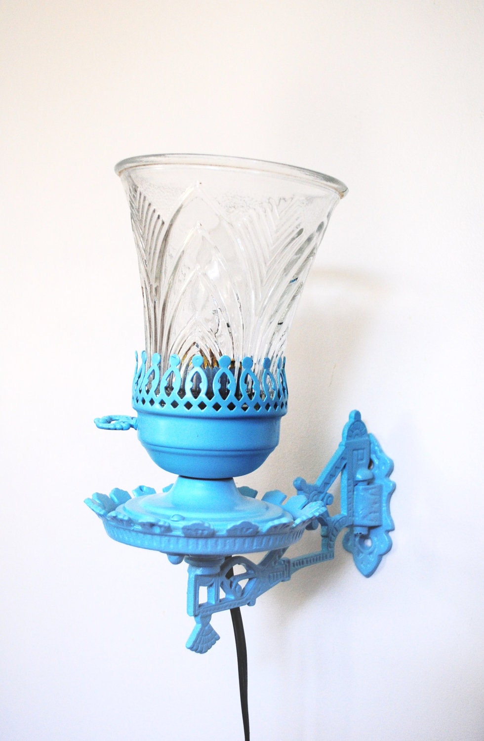 Vintage Aqua Blue Wall Sconce Nursery Room, Boy's Room