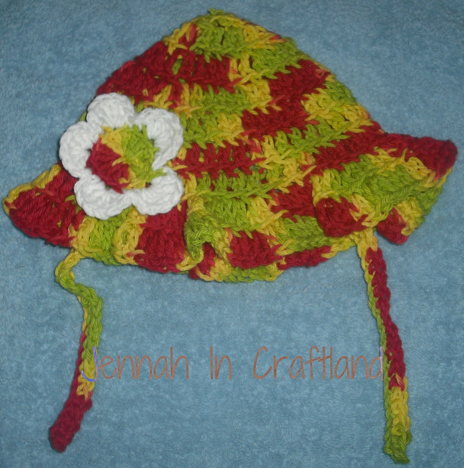 Rasta Baby Sunhat (Beach Bumming) optional flower 12-36 months 100% cotton