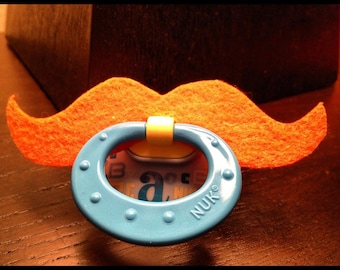 Luck of the Irish Mustache Pacifier - Orange Strongman