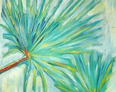 SOLD-Original Artwork Acrylic Painting 30 x 30 Tropical Palm Fans