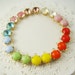 8mm Round Faceted Aquamarine Blue Vintage Glass Stones, Jewels, Rhinestones in Brass 1 ring or 2 ring brass setting (6)
