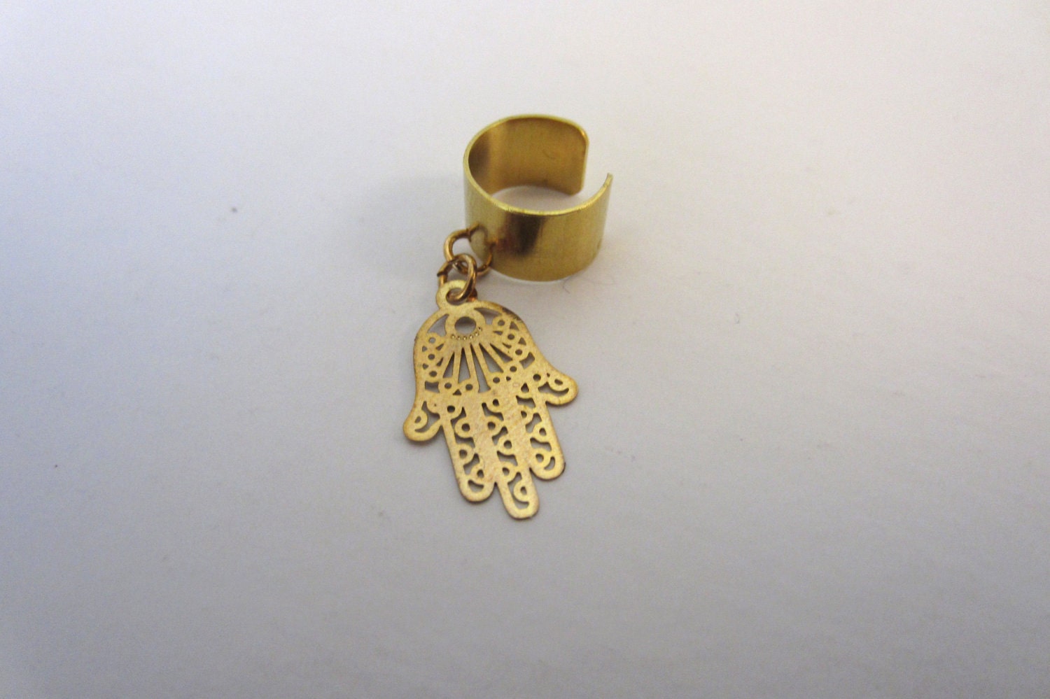 Gold Hamsa Hand Ear Cuff