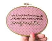 Perks of Being a Wallflower Hand Embroidered Hoop Art : I Swear We Were Infinite - Literary Book Quote Rustic Home Decor - StitchCulture