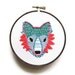 Bright Neon Fox Hand Embroidery Hoop Art : Lotus Flower Fox (with MountRoyalMint) - Woodland Embroidered Home Decor