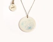 Blue flowers necklace - Dahlia blue