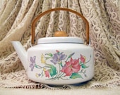 Morning Glory Enamel Teapot