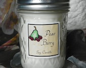 Pear Berry 8 oz. Jelly Jar Natural Soy Candle by Abigail's on Main