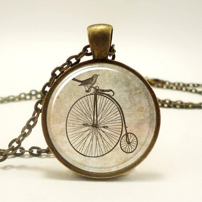 Penny Farthing Bicycle Necklace, Hipster Vintage Style Bike Pendant, Bronze (0472B1IN)