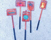 Garden Markers- Set of 5 Hand Painted/ Wooden - MADE TO ORDER-  Also Available Individually