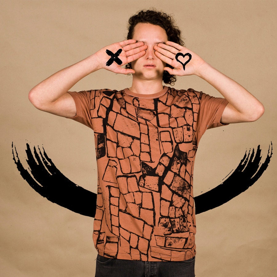 Super soft organic cotton and bamboo blend T-shirt - "The Wall" screen print