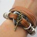 Bracelet-heart and key real leather bracelet,real leather bracelet