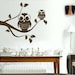 100X90CM Beautiful Two Owls Branch  Nature Vinyl Wall Paper Decal Art Sticker Q351