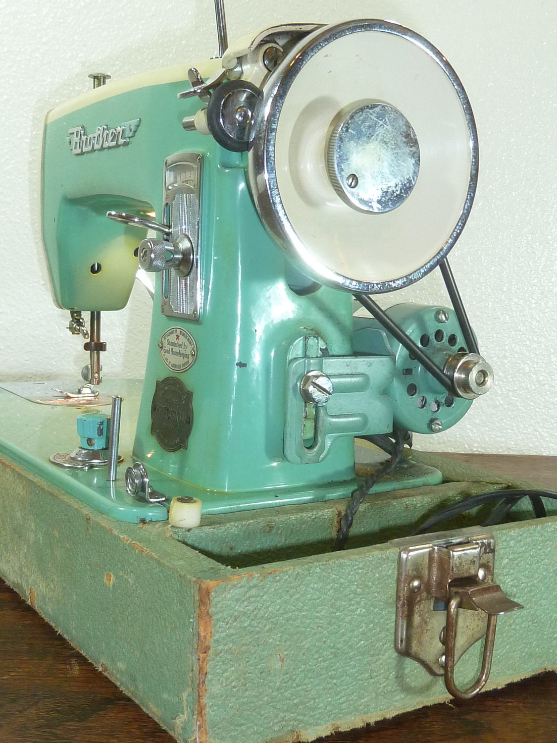 Vintage 1958 Turquoise Blue/ Mint Green Brother Sewing Machine