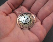 Personalize mother jewelry mommy - personalized necklace - hand stamped mom necklace - child family necklace-mixed metal,stacked,layered
