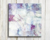Abstract art, canvas print, Purple, blue, white, 12"/12"