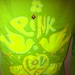 reserved for racheal Studded Lime Green Tunic Top Airy Top Upcycled Pyramid Gold Studs Stitching Design Sz. S