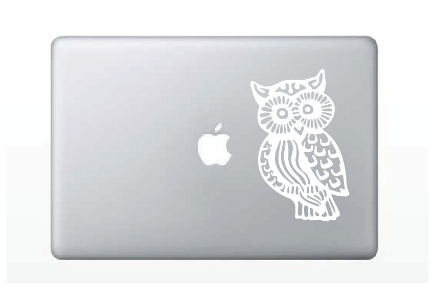 Trippy Owl Laptop Computer Decal - Large