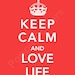 Keep Calm and Love Life Poster 5x7 print (featured in strawberry)-choose your color