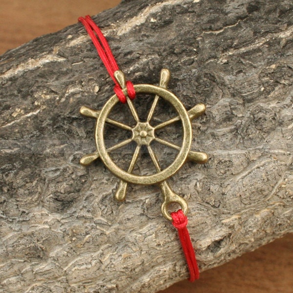 Vintage rudder bracelet- Adjustable helm bracelet