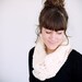 SALE, knitted white acrylic circle scarf