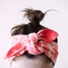 LAST ONE indian cotton fabric, dyed light pink & coral red headband