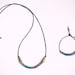 trade beads long necklace and bracelet, purple & green / gift set