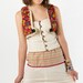 Maxi Skirt with Indian Cotton Vintage Sari Top, Tiered maxi skirt, One-of-a-kind