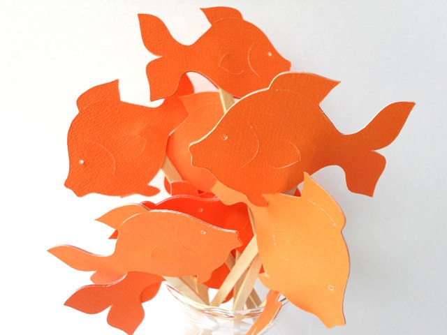Orange Fish Cupcake Toppers