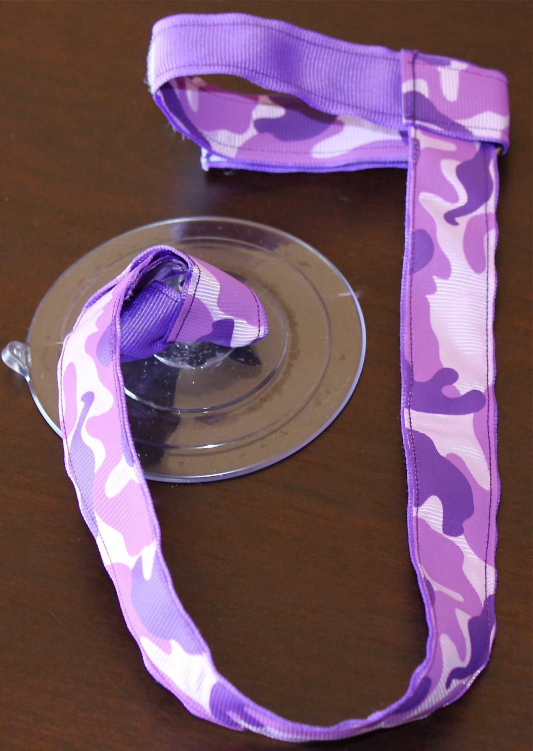 Bottle Tether, Toy Tether, Sippy Strap with Suction Cup- Purple Camo