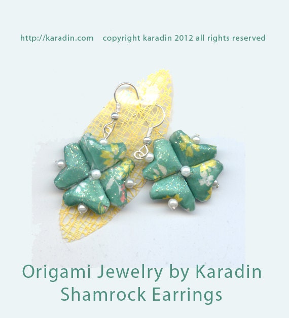 Origami Shamrock Earrings