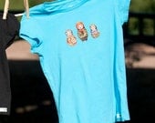 Sale... RUSSIA Matryoshka Applique Tee (size M, 7/8)... Girls turquoise Tshirt... Ready to Ship... by Heritage and Heart