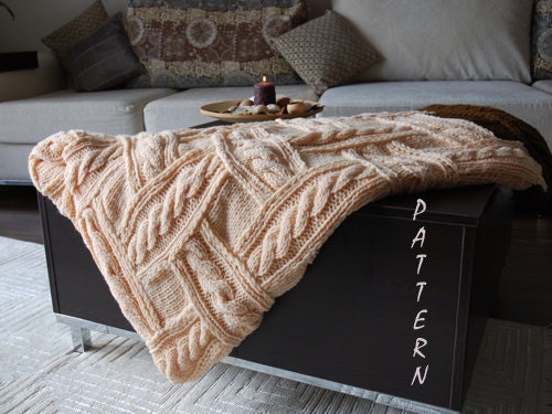 Patchwork Knitting Cozy Blanket - pdf knitting pattern